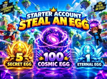 100 Cosmic Eggs + 5 Secret Egg + 1 Eternal Egg ✨ Steal An Egg Account