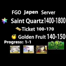 Japen server|1400-1800 Saint Quartz +Characters in the picture+ Call Sign 100-170 +Golden Fruit 140-150[See Picture]|Chapter 1, Section 1|Beginner Account|Android|iOS|TLC1582|Fate Grand Order