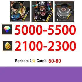 Global|Android/Only|5000-5500RD|2100-2300GF+The Four Emperors Marshall D. Teach+zoro sanji+igarcia Saturn Saint Medal+60-80random 4-star characters100% Safe Account|
