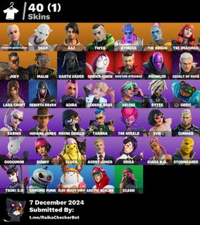 💠PC/PSN/XBOX💠 40 skins ✨ Paradigm (Reality-659) 🔰 Snap 🔰 Raz 🔰 Twyn 🔰 Kymera 🔰 The Origin 🔰 The Imagined 🔰 Joey 🔰 Malik 🔰 Darth Vader 🔰 Spider-Gwen ✨ 700 VB