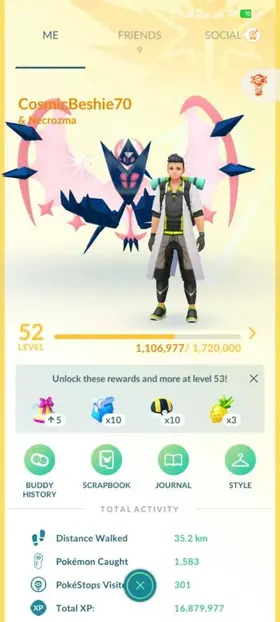 #70[Lv.52] 6✨Shiny Legendaries + 5✨💯 Shundos • ✨💯🧬🎩 Shundo Mega Costumed Raichu Y • ✨💯 Shundo Greninja with Hydro Canon • ✨💯 Shundo Inteleon with Hydro Canon • ✨💯 2 Shundo Costumed Pikachus with Glaive Rush • ✨🧬 Shiny Mega Mewtwo X (11/13/14) • ✨🔗 Shiny Dawn Wings Necrozma (15/14/11) with 2026 Go Fest Special BG • ✨ Shiny Solgaleo (13/11/15) • ✨ Shiny Necrozma (15/15/14) • ✨ Shiny Zamazenta (12/13/14) • ✨ Shiny Kartana (15/10/14) • ✨📛 Shiny G-Max Rillaboom • ✨🏞️ Shiny Sceptile with National Trust Location BG • ✨🎩🏞️ Shiny Willow's Assistant Pikachu with Team Instinct BG • ✨🧬 Shiny Mega Skarmor • ✨🎩 Shiny Willow's Assistant Pikachu  • ✨🏞️ Shiny Treecko with National Trust Location BG • ⚜️🧬 Diancie can Mega Evolve • 💯🧬 Hundo Mega Salamence • 💯🧬 Hundo Mega Blaziken • 💯🧬 Hundo Mega Sceptile with National Trust Location BG • 💯🧬 Hundo Mega Lucario • 💯🏞️ Hundo Azumarill with Japan PokeLid Location BG • ☄️ Meteorite For Rayquaza Mega Evolution • 🧬🏞️ Mega Mewtwo X with 2026 Go Fest Special BG • 🧬🏞️ Mega Mewtwo Y with 2026 Go Fest Special BG • 🍀 Lucky Zacian • 🏞️ Gimmighoul with 10 Year Anniversary  Coin Special BG • 🏞️🏹 Origin Palkia with Spacial Rend • 🏞️🏹 Origin Dialga with Roar of Time • 🇯🇵 9 Pikachus with Japan Stamp Rally Location BG • 🇯🇵 18 Pikachus with PokeLab Stamp Rally Location BG • 🇯🇵 Charmander with Airline Special Location BG • 🇯🇵 Moltres with Japan PokeKanto Location BG • 🇯🇵 Lapras with Japan Stamp Rally Location BG • 🇯🇵 Slowpoke with Japan Stamp Rally Location BG • 🇯🇵 Bulbasaur with Japan Stamp Rally Location BG • 🇯🇵 Charmander with Japan Stamp Rally Location BG • 🇯🇵 Squirtle with Japan Stamp Rally Location BG • 🇯🇵 Marill with Japan Stamp Rally Location BG • 🇯🇵 Wingull with Japan Stamp Rally Location BG • 🏞️ Pokemons with 2026 Go Fest Special BG • 🧪 677k Stardust • 💥 57 Legendaries and Mythicals • 👽 5 Ultra Beast • ✨ 23 Shinies • 💯 30 Hundos • 🌑 15 Shadows • 🧬 16 Megas (15 Different Pokemons) • 🏹 3 Adventure Effect • ♨️ 24 Dynamax • 📛 3 Gigantamax • 🎉 28 Event Pokemon • 🏞️ 46 Special BG • 🏞️ 67 Location BG • 🪙 720 Pokecoins • 🎟️ 33 Premium Raid Passes • 🥐 30 Poffins • 🛜 2 Rocket Radar • 💫 11 Starpiece  • 🥚 12 Lucky Eggs • 🍬 17 Rare Candies • 🍭 19 Rare XL Candies • 💽 60 Fast TMs • 💽 61 Charged TMs • 💿 1 Elite Fast TM • 💿 1 Elite Charged TM