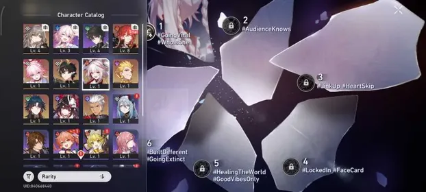 [ASIA] Starter Level 4 | Evanescia + Sparxie E1 +  Dan Heng PT + | Golden Companion Spirit x3 | Famale MC | All Unset