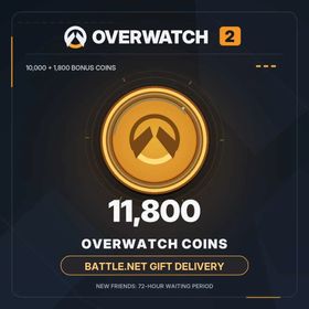 Overwatch 2 | 11,800 Coins (1,800 Bonus) | Battle.net Gift