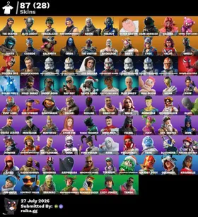 PC/PSN/Xbox/Nintendo 87 skins | The Reaper | Elite Agent | Trailblazer | Sub Commander | Havoc | Trilogy | Peter Griffin | Dark Voyager | Valeria | 50 VB