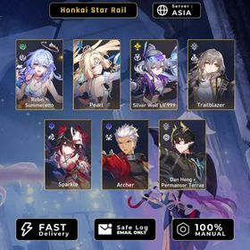 [ASIA] TL 4 | Silver Wolf LV999 + Summeretto + Pearl + Sparkle + Archer + DanPT | All Unset | No Cheat | Fast Delivery | PeaSumSw