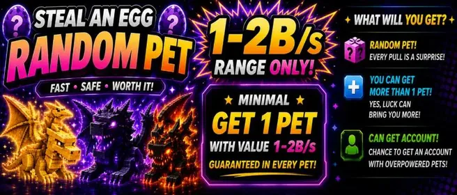 Random Pet 1b-2b/s++ - Steal An Egg