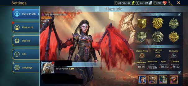 [2 Mythical Champions][9.3M] Lady Mikage(6*),Embrys + 99 LEGENDARY (Sulfuryion,Odin,Narses+Ankora,Titus,Warlord,Krisk,Leo,Lamasu,Ninja(6*),Nekmo(6*),Shyek+Krokhad,Harima,Kymar,Eostrid,Freyja,Michinaki,Osgrun...) + 1k UNM + 1k NM HYDRA + 33708 energy