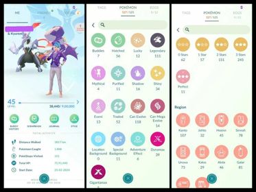 Pokemon Go Account - Level 45 - 34 Shiny - 111 Legendary - 5 Shiny&Legendary - Shiny Fused Kyurem - Shiny Kyurem - Eternatus - 100% Trusted & Instant Delivery