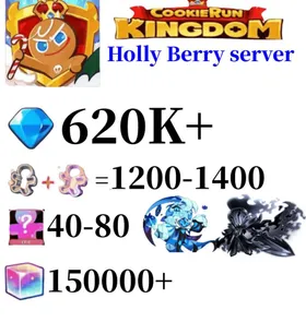 Holly Berry server|620K+ Crystals | 1200+ Cookie Cutters | random 40-80 Epic Cookies+Silent Salt Cookie+Shadow Milk Cookie+Burning Spice Cookie+190000 Rainbow Cube|Beast's Heritage Selection Chest is not used|Ancient Cookie Selection Chest|Legendary Cookie Selection Chest | Plot progress 1-3] iOS/Android Cookie Run: Kingdom