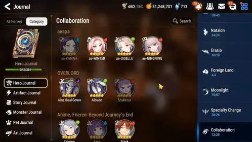 ASIA Verif|89% Hero Journal,30K GI+45 ML(Notos,RnL,Ainz,etc)+Full Collab Alchemist+etc|AUTO WG|SPD 302 Rinak|Many Skin|SS|ES6307