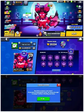 76 BRAWLER🔥35,234+ TROPHY🏆25 MAX BRAWL🔥45 HYPERCHARGED🔥Win Streak 28✨211 Skin🔷372 Gems💙True Gold 1🔷Change Name Available💙Lots of Rare Skin💙Android And Ios•Full Access✅INSTANT DELIVERY✅