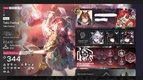 21 Limited Exusiai Paid Skin | 344 Operator 173 Outfit | 84⭐6 Operator + Paid Profile | Server Global Lv 120