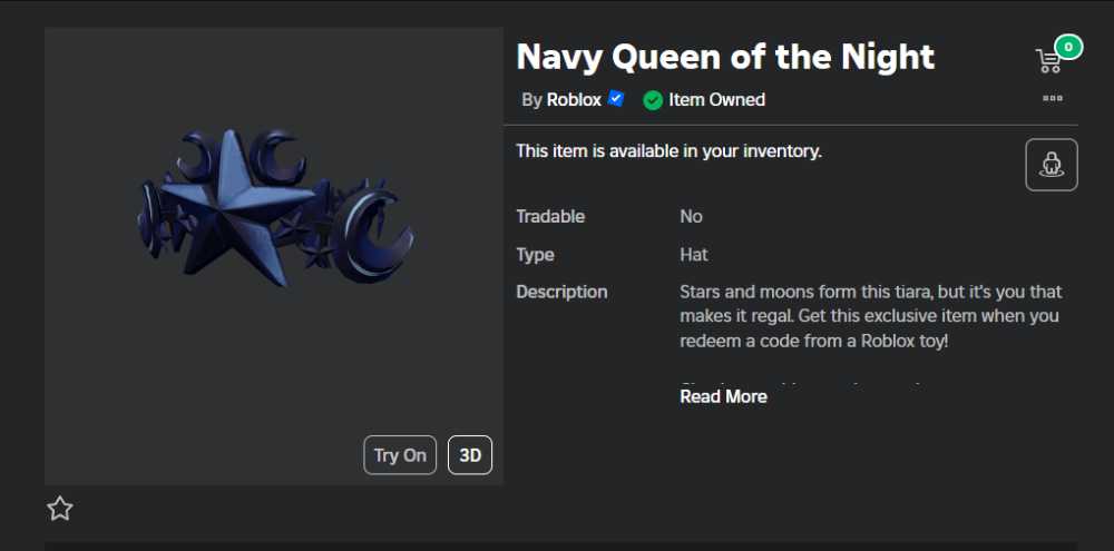Navy Queen Of The Night Roblox Code 4C + Roblox Navy Queen of The Night Hat (EXPENSIVE)