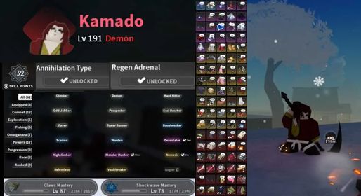 Slayers 2 BEST ACCOUNT CLAN KAMADO LVL 191 + DEMON SHOCKWAVE AKAZA + LOADED INVENTORY + UNVERIFIED, INSTANT DELIVERY [RBLx135]