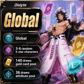 Global | 140 draws gold card pool, 36 draws attribute pool, 3-6 random 5-star characters | Quick Transfer