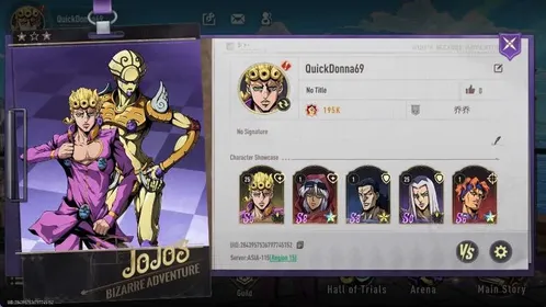 ASIA-115|195K Power| 5 SSR | Jotaro Kujo S1, Foo F B1, Caesar S1, Giorno, Prosciutto |Chapter 05 Story|Log Google + ID|JJGS700