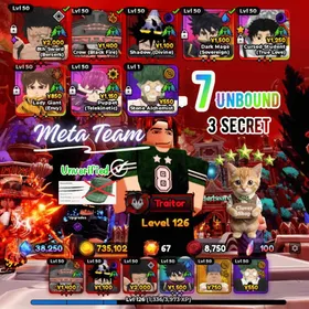 🐦‍🔥 Anime Expedition Account | 7x Unbound Meta Team | Secret Crow & Shadow | Meta Team | Lv128 | Clover Shop | Unverified ✅| Instant Delivery