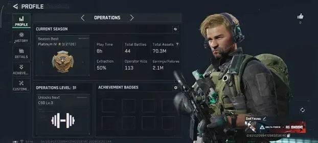 ASIA |OL 31|TA 70M(Alloy 52M)|6 Legendary Weapon Skin (Scar H Inky,P90 Doc,4 Black Ice)|Stash lv3|HQ lv3|CSD Lv2|GARENA|DFC706
