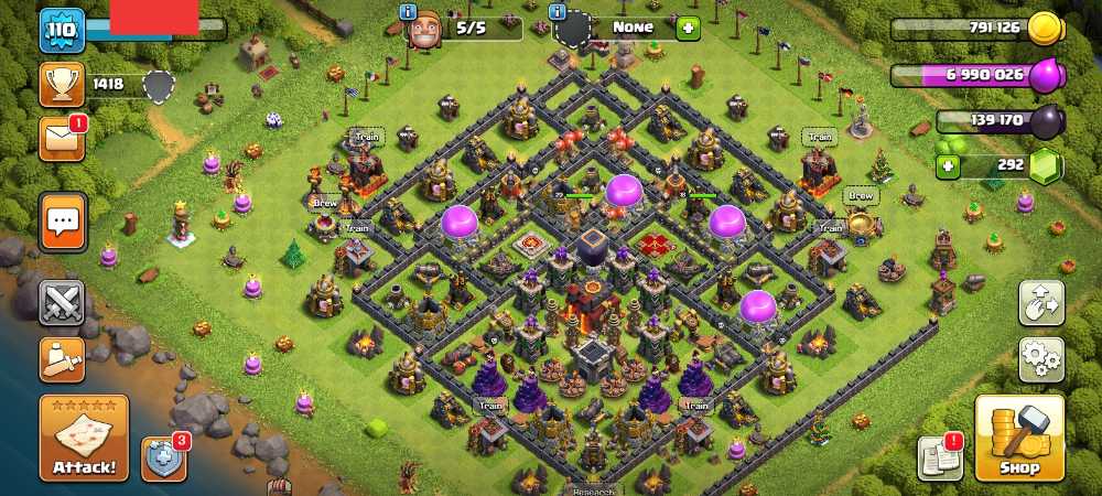 Townhall 10 Level 110 King 20 Queen 18 Gems 292 Account is 100% safe.