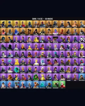 114 Skins Indigo Kuno ⭐️ Lara Croft ⭐️ Deadpool ⭐️ Meowscles ⭐️ Peely ⭐️ Midas ⭐️ Homer Simpson ⭐️ Skye ⭐️ Rippley vs Sludge ⭐️ Catalyst ⭐️ Kor ⭐️ Cat Holloway ⭐️ Rebirth Raven ⭐️ The Foundation ⭐️ Jennifer Walters ⭐️ Doctor Slone ⭐️ Groo m9655917626