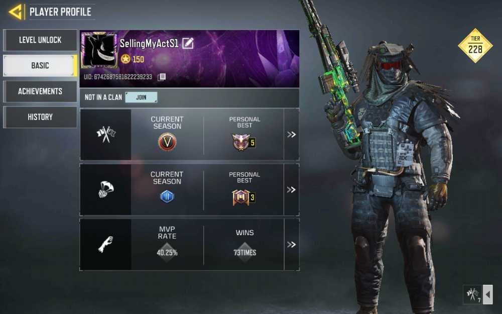 Call of duty mobile account S1