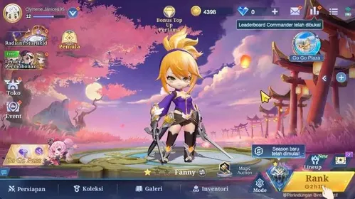 Rank Grand Master|19 Commander | Bintang 2 (Layla) |1 Skin Elit Luo Yi|Check SS|MCGG746