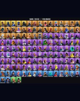 139 Skins Travis Scott ⭐️ Lara Croft ⭐️ Deadpool ⭐️ Astro Jack ⭐️ Meowscles ⭐️ Peely ⭐️ Midas ⭐️ Fishstick ⭐️ Aura ⭐️ Harley Quinn ⭐️ Skye ⭐️ Rippley vs Sludge ⭐️ Catalyst ⭐️ Mecha Cuddle Master ⭐️ Erisa ⭐️ Doggo ⭐️ Psylocke ⭐️ Ruby Shado m9151930351