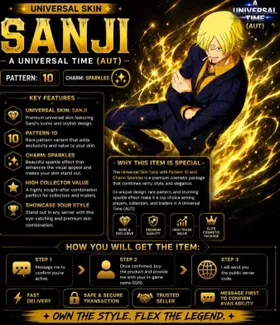 ✨ UNUSUAL UNIVERSAL SKIN SANJI – PATTERN 10 + CHARM SPARKLES | A Universal Time (AUT) ✨