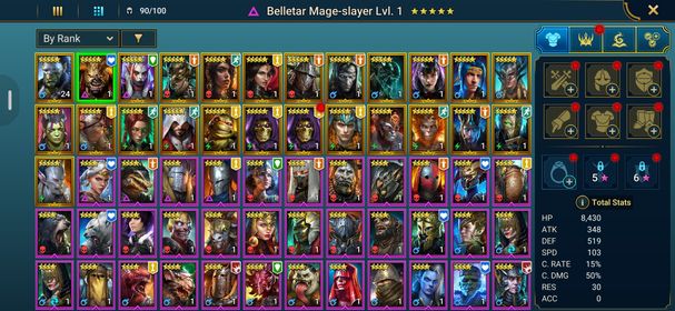 RSL1274 // Start Belletar Esme Ultan Nethril Kalvalax War Mother Jagg Kreela. 10000 gems