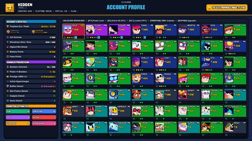 GEMS SPENT 1991 💙 21k TROPHY 💙 29 SKINS 💙 SQUAD BUSTER SHELLY 💙 COACH MIKE 💙 CLASSIC DYNAMIKE 💙 MEGA BOX DARRYL 💙 OMEGA BOX DARRYL 💙 OLD SCHOOL BROCK 💙 RED WIZARD BARLEY 💙 KOALA NITA 💙 WHITE CROW 💙 STONKS PAM 💙 DUMPLING DARRYL 💙 56 BRAWLERS 💙 1 MAX