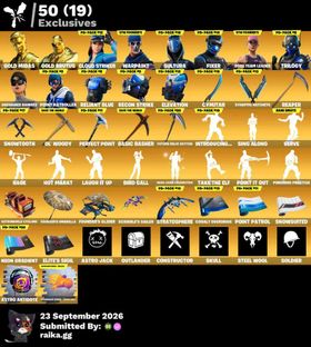🔰PC/PSN/XBOX 🔰336 skins☄️OG STW☄️Gold Midas 💥 Gold Brutus 💥 Cloud Striker 💥 Sultura 💥 Fixer 💥 Trilogy 💥 Unchained Ramirez 💥 Point Patroller 💥 Spectra Knight🎃500 VB