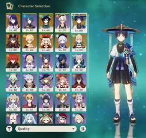 NA AR51 | 5 stars*8 | Wanderer+Raiden Shogun+Klee+Hu Tao+Venti+Qiqi(C1)+Diluc+Jean lots of 4* characters and weapons Male endgame account | 40 characters
