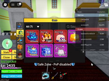 ID 498:LV 2435 -  Kitsune Tiger Dough Inven|Unverified Account|Auto Delivery|Blox Fruits