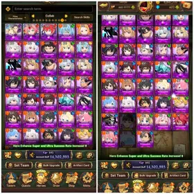 Asia, 870💎 14,6 Million buff, 27LR + Full 🔥16UR + 43 collab chars, have 206x LR coin + newest char another Meliodas + another Ban