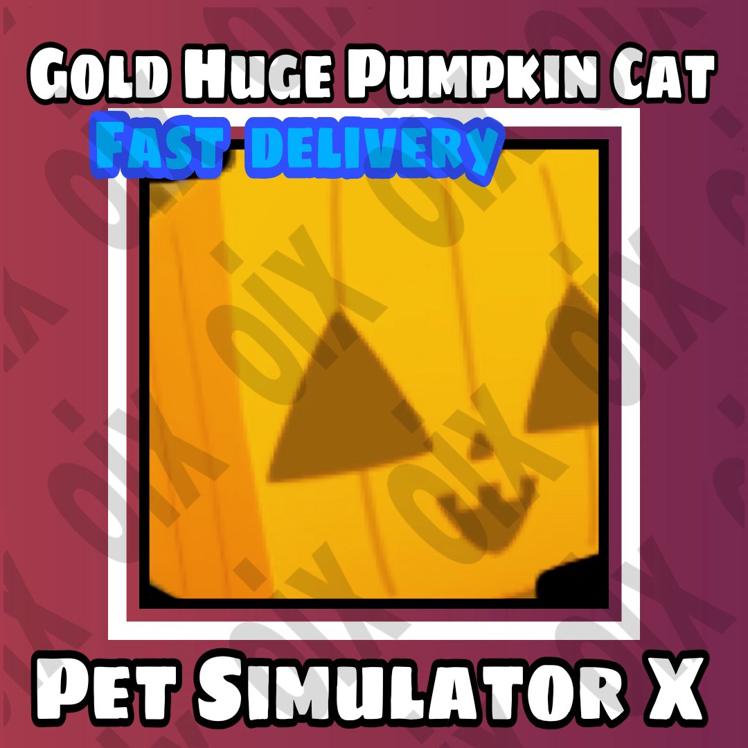 Gold Huge Pumpkin Cat Pet Simulator X Fast Delivery