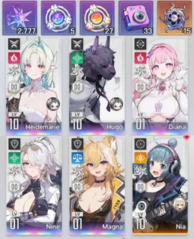 Global Lv10⭐️Starter 5SSR Heidemarie + Hugo + Diana + Nine + Magna + x2 Selector #CZ274