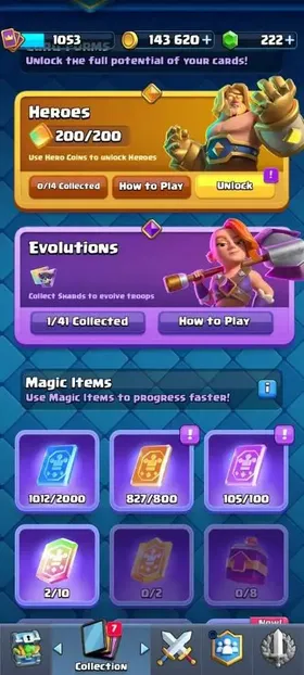 Kt: 12 |Collection Level : 1053 | trophy: 6065 | evolution: 1 | Emote: 42