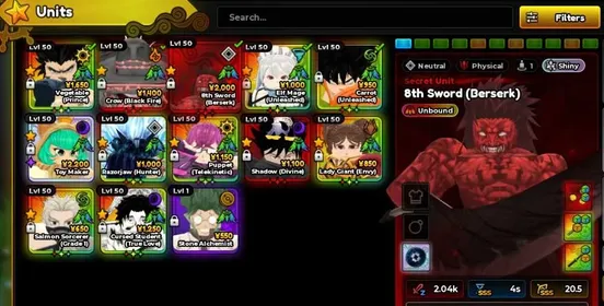 Anime Expeditions | 13 Unbound | Shiny Secret Kenpachi Unbound 0.1% Secret Crow Unbound 0.1%  Shadow Unbound 0.1% | Reroll 450