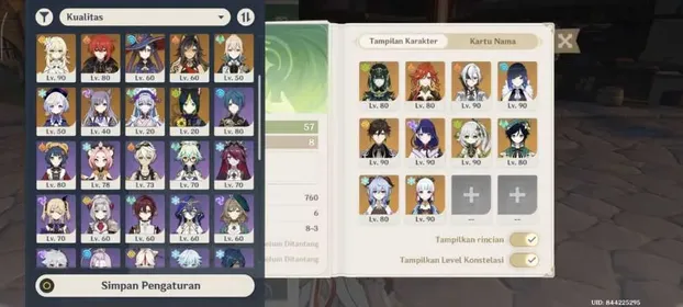 Genshin Impact AR57 Asia Account | 17 5★ Characters | Arlecchino Ayaka Raiden Yelan Zhongli | 9 5★ Weapons