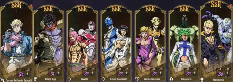 (Auto Delivery) NA | 7 SSR Jotaro +Signature +Caesar +Pros +Diavolo +Bruno +Ciocco +Gionor