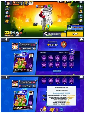101 BRAWLER🔥50,140+ TROPHY🏆45 MAX BRAWL🔥35 HYPERCHARGED💠Win Streak 21✨291+ Skin💙Create 2019🔷Silver True 3✨True Gold 3🔷Lots of Rare Skin💙Android And Ios•Full Access✅INSTANT DELIVERY✅