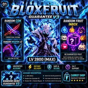 Blox Fruits | 2800 (MAX) | UNVERIFIED ACCOUNT | INSTANT DELIVERY