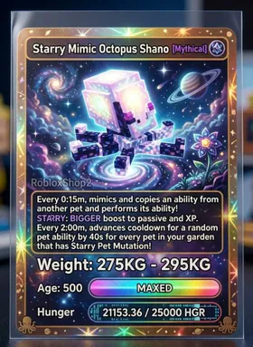 ⚖️280KG➖ 295KG⚖️🆕OP✨MUTATION✨🔯STARRY🔯💥GIGANTIC💥🐙MIMIC OCTOPUS🐙 🇲🇽 5️⃣0️⃣0️⃣ AGE l 🤩READY TO USE🤩 -⌛15 SEC🕒MAX CD ⌛ - NO TOY 🪀❗❗LIMITED STOCK❗❗