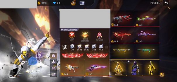 #PremiumAccount [ 13 Evos, Level 57 ] Rare Jiraiya Bundle & Top Criminal { Golden & Yellow } Rare M40 Flashing Spade & M40 Eternal Diamond [ 10/10 Ultra Max Flex & Collector Account ]
