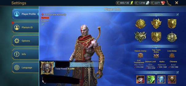 [2 Mythical Champions][4.23M] Komidus,Embrys + 49 LEGENDARY (Siphi(5*),Graazur(5*),Krisk,Fabian(6*),Othorion,Michinaki,Victor(5*),Kassandra,Candr,Gnishak,Tholin,Razelvarg,Kalvalax,Nekmo,Candr...) + 1k UNM