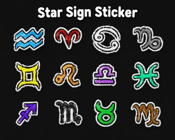 x2 Random Star Sign Sticker