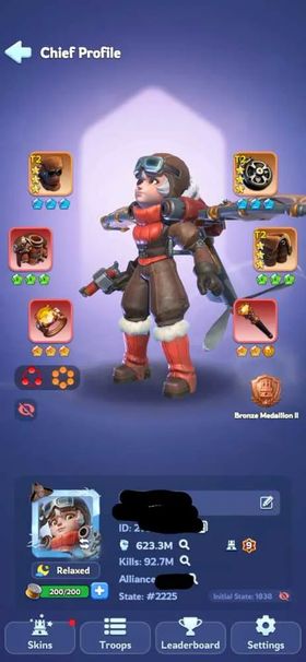 6 - FC 9 | Power 623M | VIP 9 | 2 Helios | 720k Gems | Total Skin 18 | INSTANT DELIVERY!