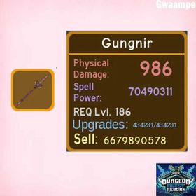 Gungnir | Dungeon Quest Reborn | Northern Lands Mage Legendary