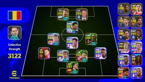 STRENGTH 3122 - CLARENCE SEEDORT 104 - SERGIO AGUERO 104 - MESSI 103 -  DANI OLMO 103 - DEAN HUIJSEN 102 - EFB180