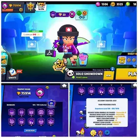 75K TROPHY🏆104 BRAWLERS💥75 HYPERCHARGE♒62 MAX🔥31 PRESTIGE🌟36 BUFFIES💥397 SKINS❤️‍🔥16 LEGENDARY🍬668 COLLECTOR PINS✴️FREE RENAME || CHECK PICS || FULL ACCESS || INSTANT DELIVERY ✅